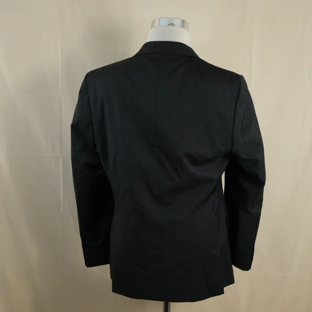 Joseph Abboud 40R Slim Fit Sport Coat 100% Wool Black Two Button Double Vented